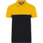 WK Designed To Work Polo bicolore écoresponsable manches courtes unisexe black/yellow