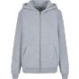 Build Your Brand Ladies Fluffy Zip Hoody Heather grey