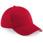 Beechfield Casquette Athleisure à 6 panneaux rouge classique/blanc