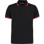 Kustom Kit Tipped Collar Polo Black / Red