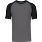 kariban Baseball - T-shirt bicolore manches courtes - slate_grey/black - M