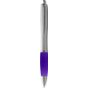 Bullet Stylo bille avec corps argenté et grip coloré Nash - argent/violet - taille_unique