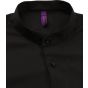 Henbury Men's mandarin shirt, roll-tab sleeve black
