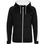 AWDis Just Hoods Sports polyester Zoodie jet_black/arctic_white