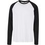 Build Your Brand Basic Contrast Raglan Longsleeve white/black