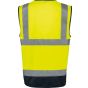 WK Designed To Work Gilet de sécurité haute visibilité recyclé avec zip unisexe hi_viz_yellow/navy