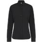 Henbury Ladies' long sleeved ‘cotton feel' coolplus shirt black