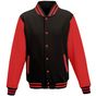 AWDis Just Hoods Veste Varsity jet_black/fire_red