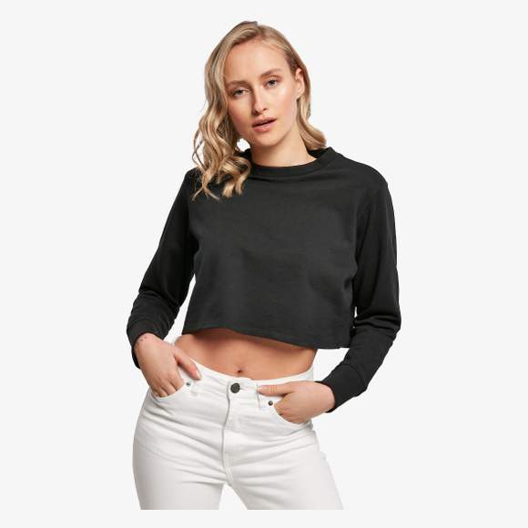 Ladies Terry Cropped Crew Build Your Brand