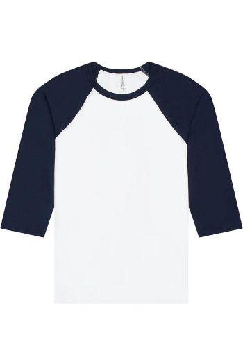 Unisex 3/4 sleeve baseball tee