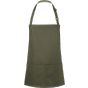 karlowsky Short bib apron basic with buckle and pocket moss_green