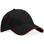 Beechfield Casquette Ultimate 5 panneaux à visière sandwich black/red