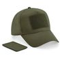 Beechfield Casquette à 5 panneaux avec patch amovible military_green