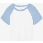 Bella Women's micro rib raglan baby tee white/baby_blue