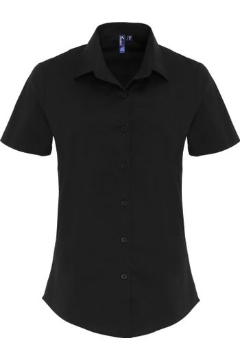 Image produit Chemise poepline stretch en coton manches courtes pour femme
