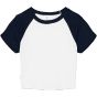 Bella Women's micro rib raglan baby tee white/navy
