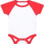 Larkwood Short Sleeved Baseball Bodysuit white/red