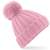 Beechfield Bonnet à pompon en maille épaisse et fourrure Verbier dusky_pink