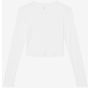 Bella Women's micro rib long sleeve baby tee solid_white_blend