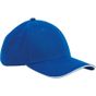 Beechfield Casquette classique 6 panneaux en coton biologique EarthAware  - visière sandwich bright_royal/white