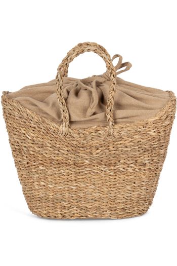 Image produit Sac panier demi-lune en jonc de mer