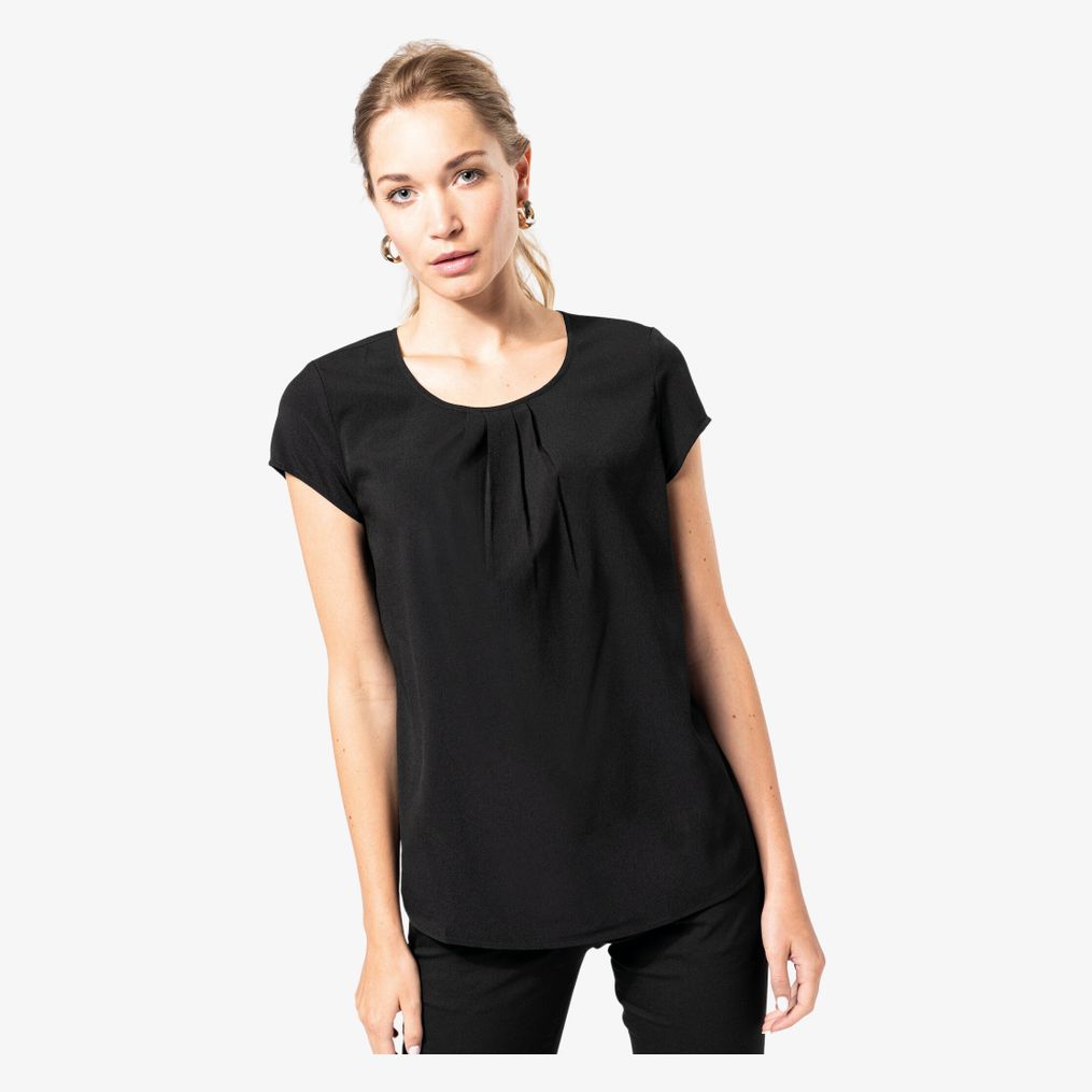 Blouse crêpe manches courtes femme kariban