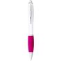 Bullet Stylo bille avec corps blanc et grip coloré Nash blanc/rose