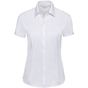 Russell Collection Ladies’ short sleeve tailored herringbone shirt white