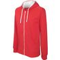 Kariban sweat-shirt zippé capuche contrastée red/white