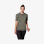 karlowsky Women's Short-Sleeve Performance Work Shirt in sage, Slim Fit