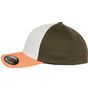 flexfit 3-Tone Flexfit Cap neon_orange/white/olive