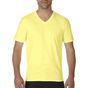 Gildan Premium Cotton Adult V-Neck T-Shirt cornsilk