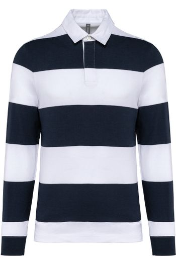 Image produit Polo rayé manches longues unisexe