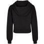 Build Your Brand Ladies Short Oversized Zip Jacket black