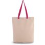 Kimood Sac shopping à soufflet avec poignées contrastées natural/magenta
