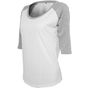 Build Your Brand Ladies 3/4 Contrast Raglan Tee white/heather_grey