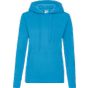 fruit of the loom Ladies classic hooded sweat azure blue