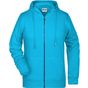 James&Nicholson Ladies´ Zip-Hoody turquoise