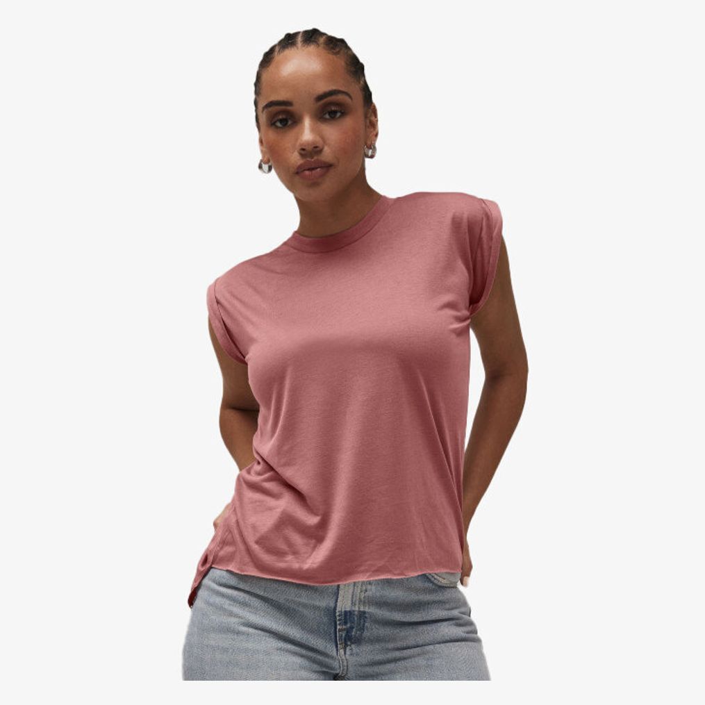 Women's flowy muscle tee with rolled cuff Bella