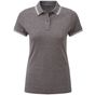 Asquith & Fox Polo passepoilé coupe classique femme - col contrasté charcoal/white