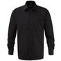 Russell Collection Men’s long sleeve classic pure cotton poplin shirt black