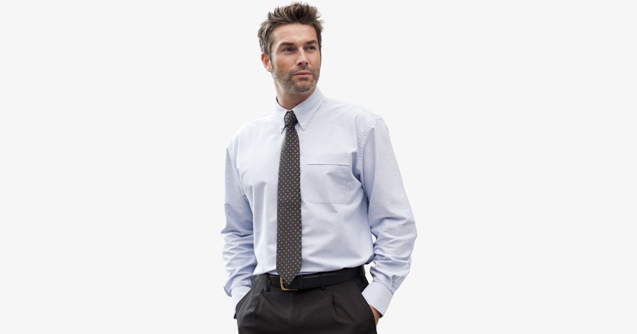 Chemise Oxford Homme Manches Longues - 70% Coton, 30% Polyester, Col Button-down, Facile D'entretien, Style Business Décontracté