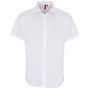 Premier Chemise en popeline stretch à manches courtes pour homme white