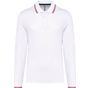 Kariban Polo maille piquée manches longues homme white/navy/red