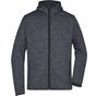 James&Nicholson Men's Knitted Fleece Hoody dark_melange/black