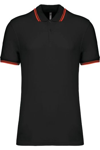 Image produit Polo homme manches courtes à liserés contrastés
