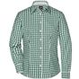 James&Nicholson Ladies´ Checked Blouse forest_green/white