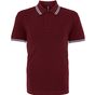 Asquith & Fox Polo passepoilé coupe classique homme - col contrasté burgundy/sky