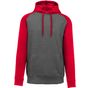 ProAct Sweat-shirt capuche bicolore adulte - grey_heather/sporty_red - L