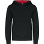 Kariban Sweat-shirt capuche contrastée enfant black/red